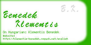 benedek klementis business card